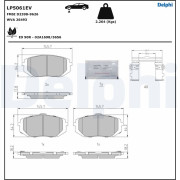 LP5061EV Sada brzdových destiček, kotoučová brzda DELPHI