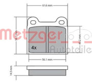 1170003 METZGER sada brzdových platničiek kotúčovej brzdy 1170003 METZGER