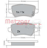 1170004 Sada brzdových destiček, kotoučová brzda METZGER