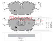 1170012 Sada brzdových destiček, kotoučová brzda METZGER