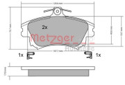 1170032 Sada brzdových destiček, kotoučová brzda METZGER