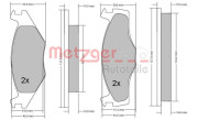 1170033 METZGER sada brzdových platničiek kotúčovej brzdy 1170033 METZGER