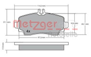 1170041 Sada brzdových destiček, kotoučová brzda METZGER