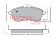 1170046 METZGER sada brzdových platničiek kotúčovej brzdy 1170046 METZGER