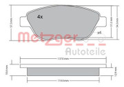 1170048 METZGER sada brzdových platničiek kotúčovej brzdy 1170048 METZGER