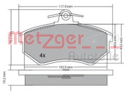 1170066 Sada brzdových destiček, kotoučová brzda GREENPARTS METZGER