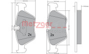 1170086 Sada brzdových destiček, kotoučová brzda METZGER
