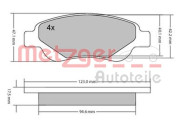 1170089 Sada brzdových destiček, kotoučová brzda METZGER