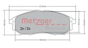 1170101 Sada brzdových destiček, kotoučová brzda GREENPARTS METZGER