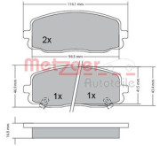 1170108 METZGER sada brzdových platničiek kotúčovej brzdy 1170108 METZGER