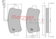 1170111 Sada brzdových destiček, kotoučová brzda GREENPARTS METZGER