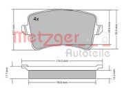 1170113 Sada brzdových destiček, kotoučová brzda GREENPARTS METZGER