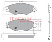 1170115 METZGER sada brzdových platničiek kotúčovej brzdy 1170115 METZGER