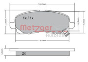 1170133 METZGER sada brzdových platničiek kotúčovej brzdy 1170133 METZGER