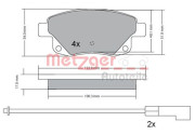 1170138 Sada brzdových destiček, kotoučová brzda METZGER