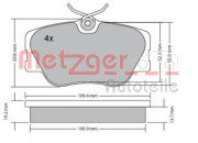 1170151 Sada brzdových destiček, kotoučová brzda METZGER