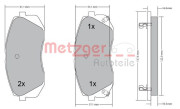 1170186 Sada brzdových destiček, kotoučová brzda GREENPARTS METZGER