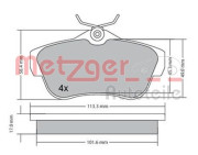 1170192 Sada brzdových destiček, kotoučová brzda METZGER