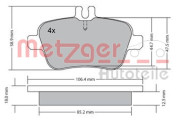 1170204 Sada brzdových destiček, kotoučová brzda GREENPARTS METZGER