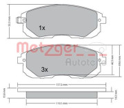 1170208 METZGER sada brzdových platničiek kotúčovej brzdy 1170208 METZGER