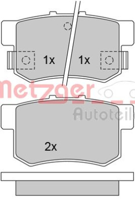 1170213 Sada brzdových destiček, kotoučová brzda GREENPARTS METZGER