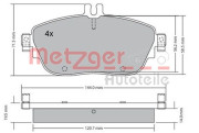 1170215 Sada brzdových destiček, kotoučová brzda GREENPARTS METZGER