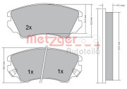 1170221 Sada brzdových destiček, kotoučová brzda METZGER