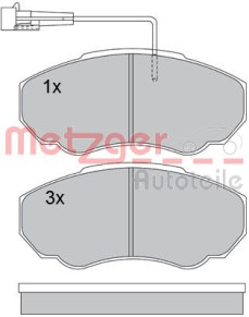 1170227 Sada brzdových destiček, kotoučová brzda METZGER