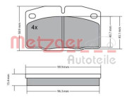 1170234 Sada brzdových destiček, kotoučová brzda METZGER