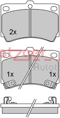 1170250 Sada brzdových destiček, kotoučová brzda METZGER