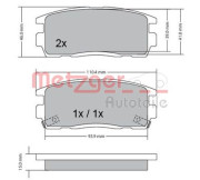 1170256 METZGER sada brzdových platničiek kotúčovej brzdy 1170256 METZGER