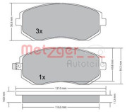 1170275 Sada brzdových destiček, kotoučová brzda METZGER