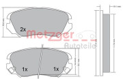 1170291 Sada brzdových destiček, kotoučová brzda METZGER