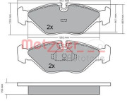 1170293 Sada brzdových destiček, kotoučová brzda METZGER