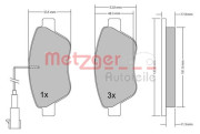 1170296 METZGER sada brzdových platničiek kotúčovej brzdy 1170296 METZGER