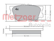 1170313 Sada brzdových destiček, kotoučová brzda GREENPARTS METZGER