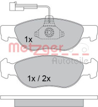 1170338 Sada brzdových destiček, kotoučová brzda METZGER