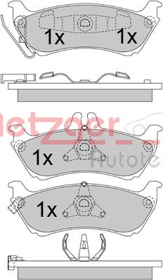 1170339 METZGER sada brzdových platničiek kotúčovej brzdy 1170339 METZGER