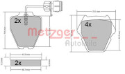 1170364 METZGER sada brzdových platničiek kotúčovej brzdy 1170364 METZGER