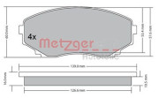 1170375 METZGER sada brzdových platničiek kotúčovej brzdy 1170375 METZGER