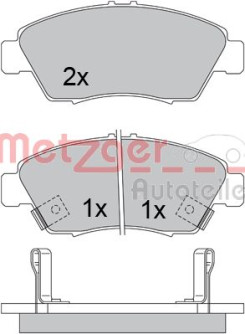 1170388 Sada brzdových destiček, kotoučová brzda GREENPARTS METZGER