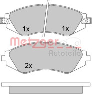 1170391 METZGER sada brzdových platničiek kotúčovej brzdy 1170391 METZGER