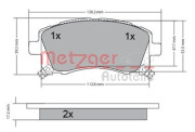 1170416 METZGER sada brzdových platničiek kotúčovej brzdy 1170416 METZGER