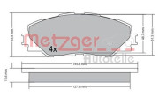 1170443 Sada brzdových destiček, kotoučová brzda GREENPARTS METZGER