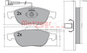 1170630 METZGER sada brzdových platničiek kotúčovej brzdy 1170630 METZGER