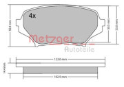 1170589 METZGER sada brzdových platničiek kotúčovej brzdy 1170589 METZGER