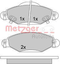 1170632 Sada brzdových destiček, kotoučová brzda METZGER