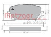 1170639 Sada brzdových destiček, kotoučová brzda METZGER