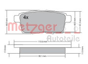 1170686 Sada brzdových destiček, kotoučová brzda METZGER