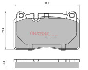 1170789 Sada brzdových destiček, kotoučová brzda GREENPARTS METZGER